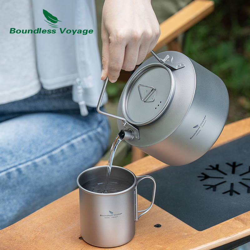 Outdoor Camping Kettle - Boundless Voyage チタンケトル アウトドア キャンプ 超軽量