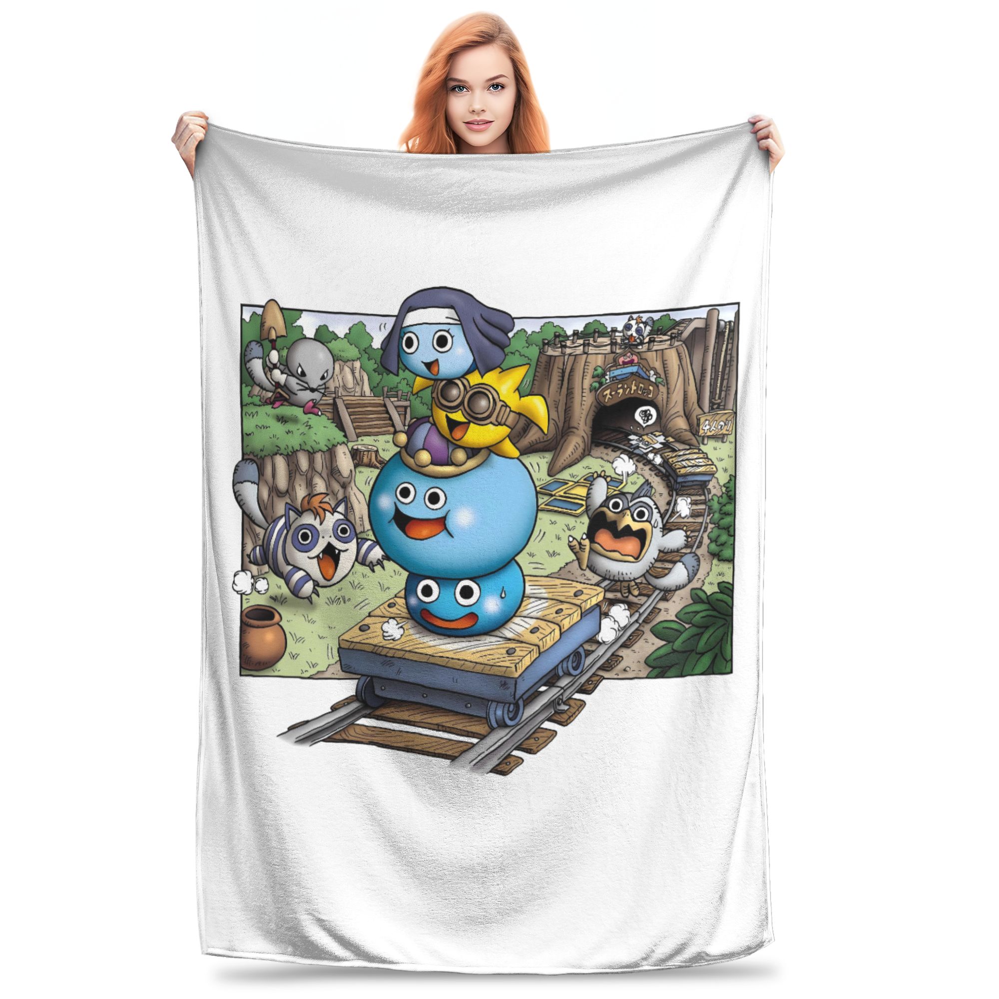 Quest Outdoor Camping - 暖かい柔らかい毛布女の子男の子キャンプ D-ドラゴンクエストスライム寝具スローフランネルベッドカバー屋外用面白いソファベッドカバー