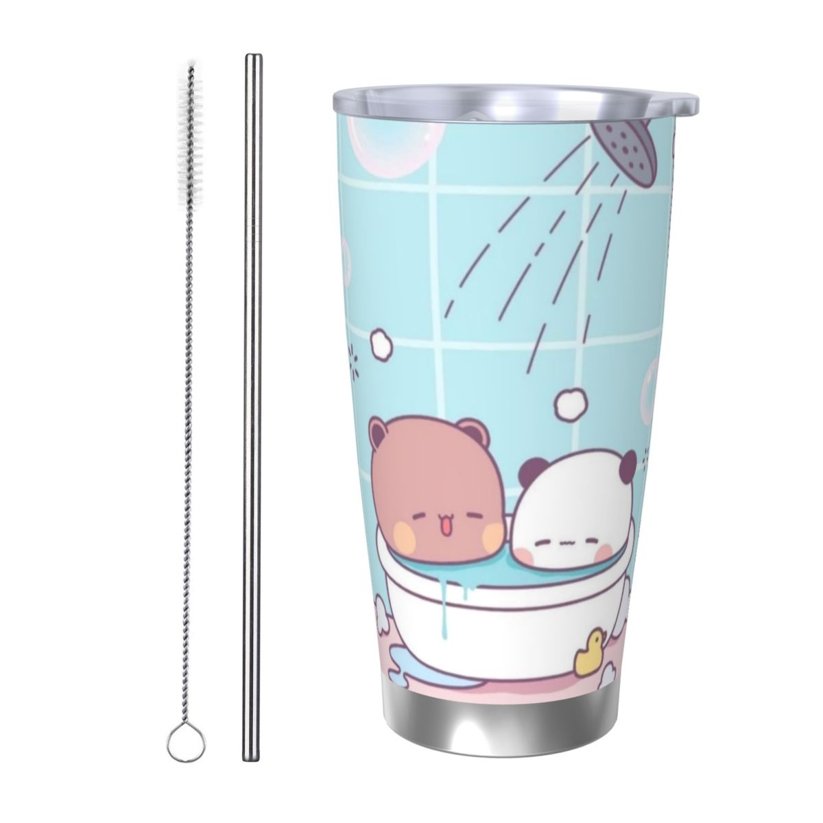 Vacuum Insulated Flask - パンダベアハグ ブブドゥドゥ 20オンス ステンレス製 保温保冷コーヒーカーカップ コールドホットマグ