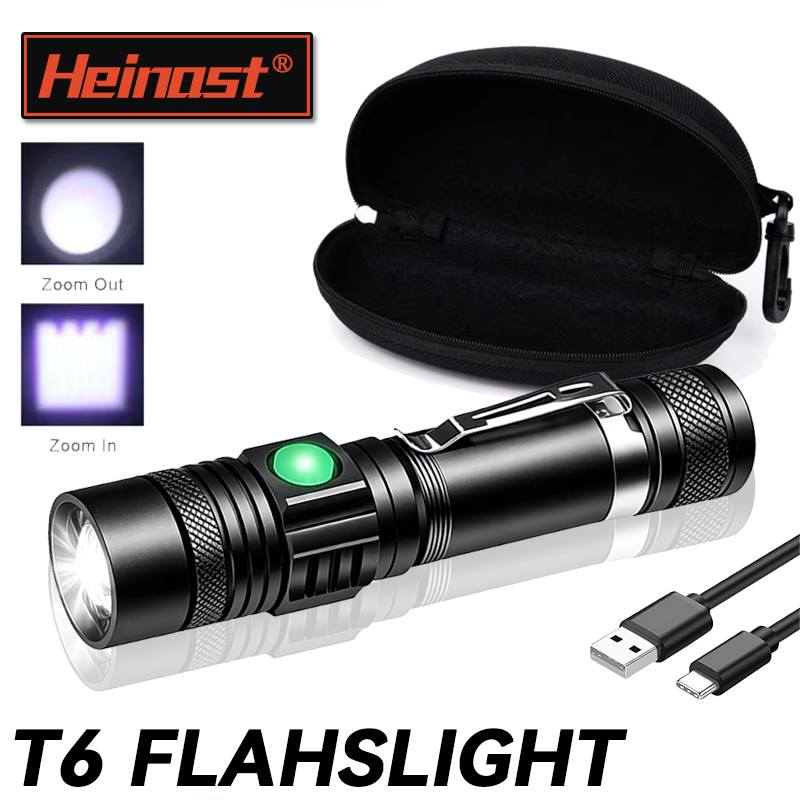 Outdoor Camping Adventure - T6 LED 充電式懐中電灯、18650 ズーム可能なトーチ、キャップクランプ、ヘッドランプ、ペンクリップ、屋外キャンプ用ハンドヘルドワークライト