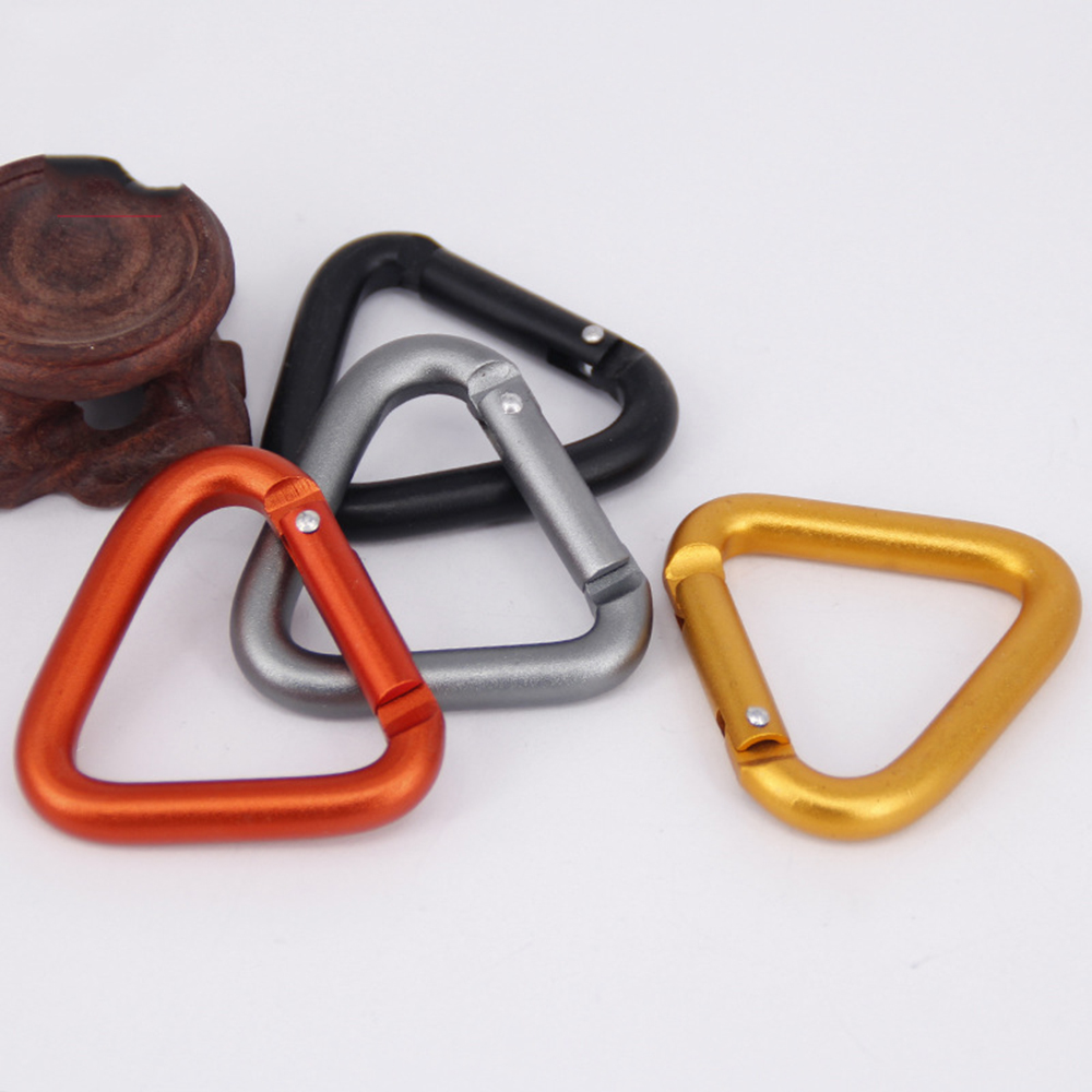Outdoor Camping Kettle - 1pc 三角形カラビナ屋外キャンプハイキングキーホルダースナップクリップフックやかんバックルカラビナアクセサリー