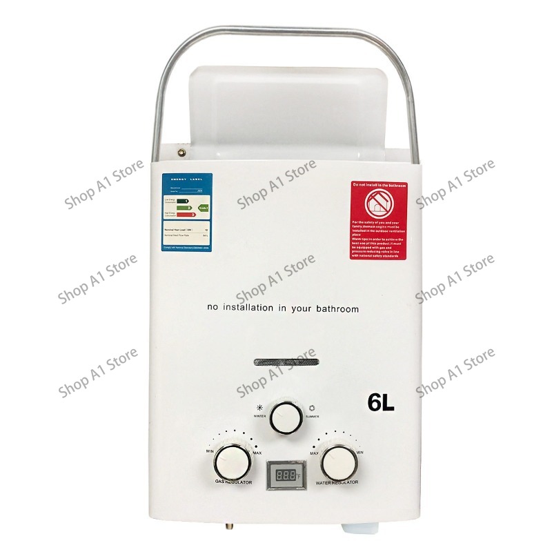Outdoor Camping Hot Water Shower - 給湯器 6L 屋外キャンプ用インスタント加熱バス シャワーヘッド付き 温水器 車