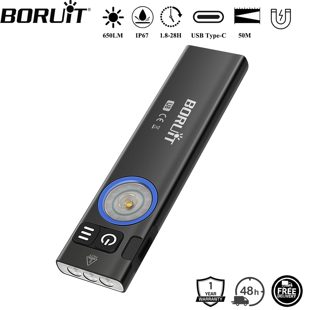 Outdoor Camping Adventure - BORUiT U8 650LM EDC LED懐中電灯 タイプC充電式