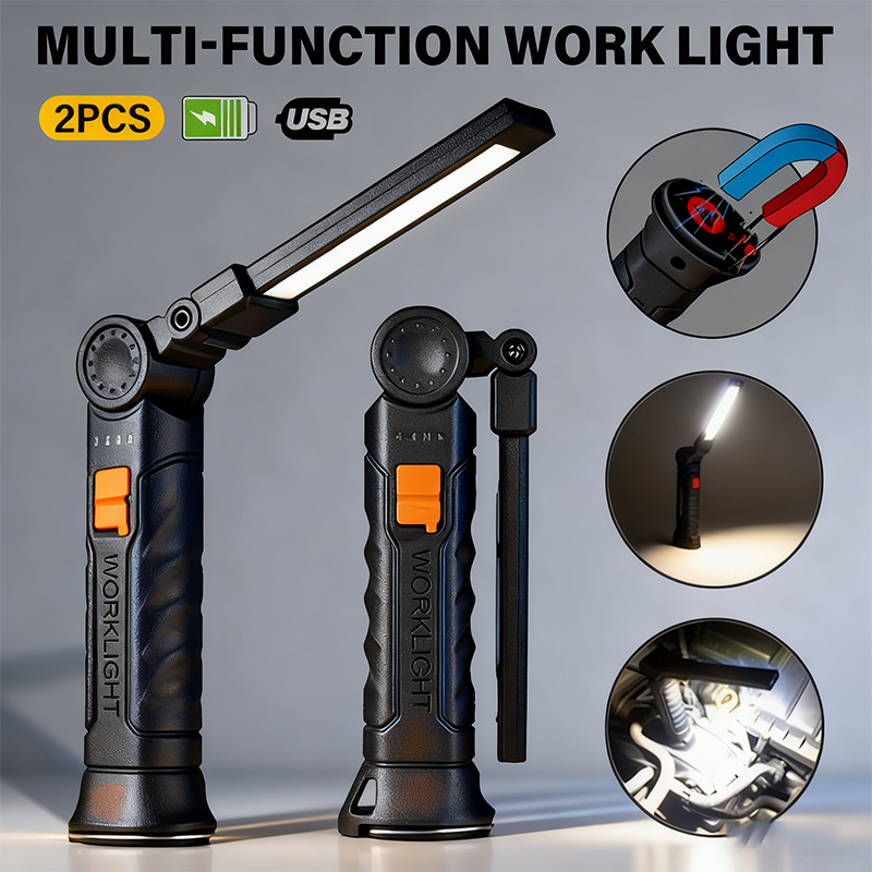 Outdoor Camping Accessories - ポータブル COB LED 懐中電灯 USB 充電式ワークライト