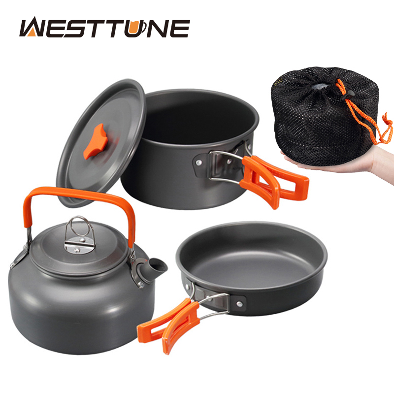 Outdoor Camping World - WESTTUNE キャンプ調理器具キット アルミ アウトドア ポータブル クッキングセット