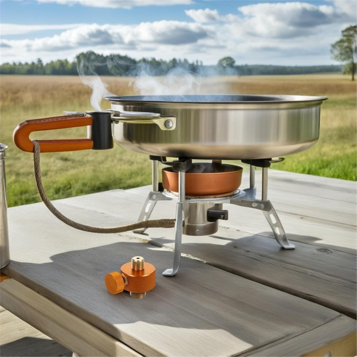 Outdoor Und Camping - キャンプ用ガスコンロアダプター、迅速接続ガスボトルアダプター、真鍮製、屋外調理やトレッキングに最適