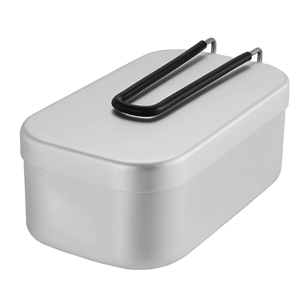 Outdoor Camping World - 800 ミリリットルアルミ弁当箱屋外キャンプ調理器具食器折りたたみハンドルピクニックボックス調理食品弁当箱ハイキング用