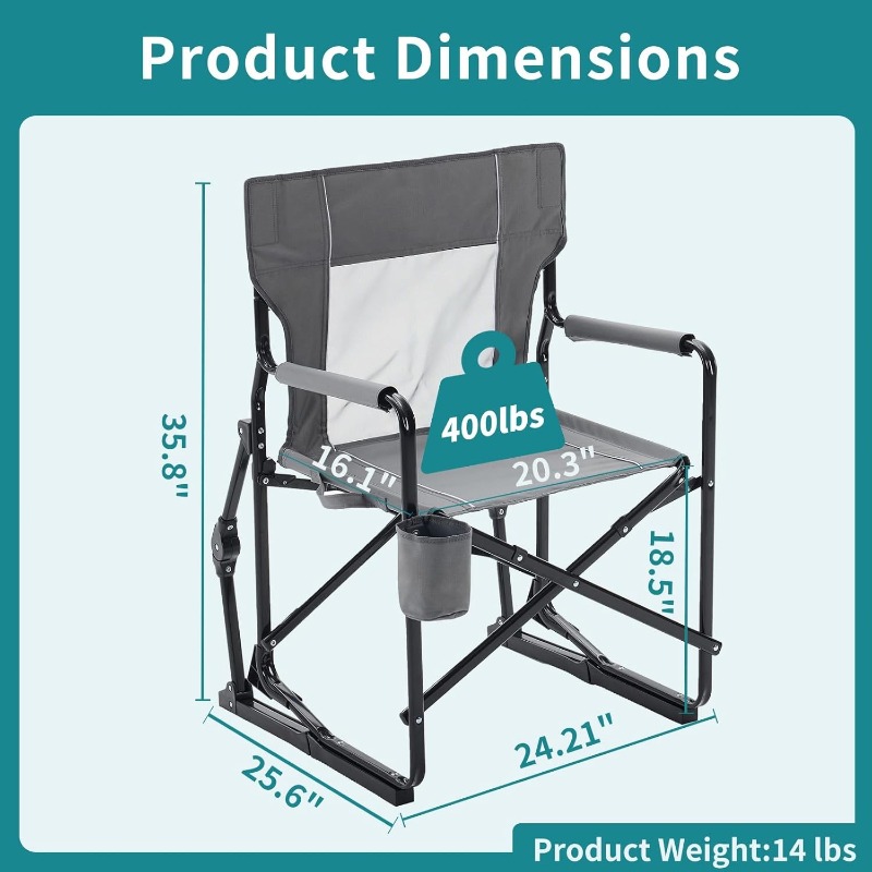 Outdoor Camping Rocking Chair - 屋外用フリースタイルロッカーキャンプチェア折りたたみ式ロッキングチェアパティオ芝生用