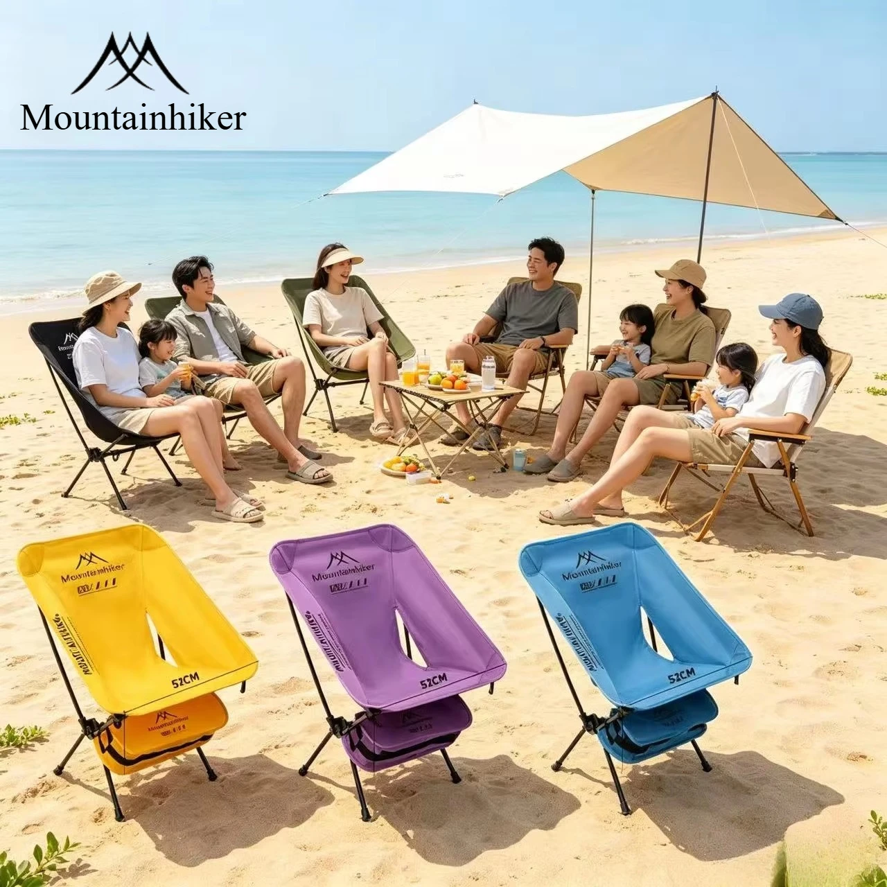 Outdoor Camping Hammock Chair - 超軽量折りたたみムーンチェアアルミ合金アウトドアベンチ、キャンプ、ハイキング、釣り用（グリーン、ブラック、カーキ、イエロー、ブルー、パープル）