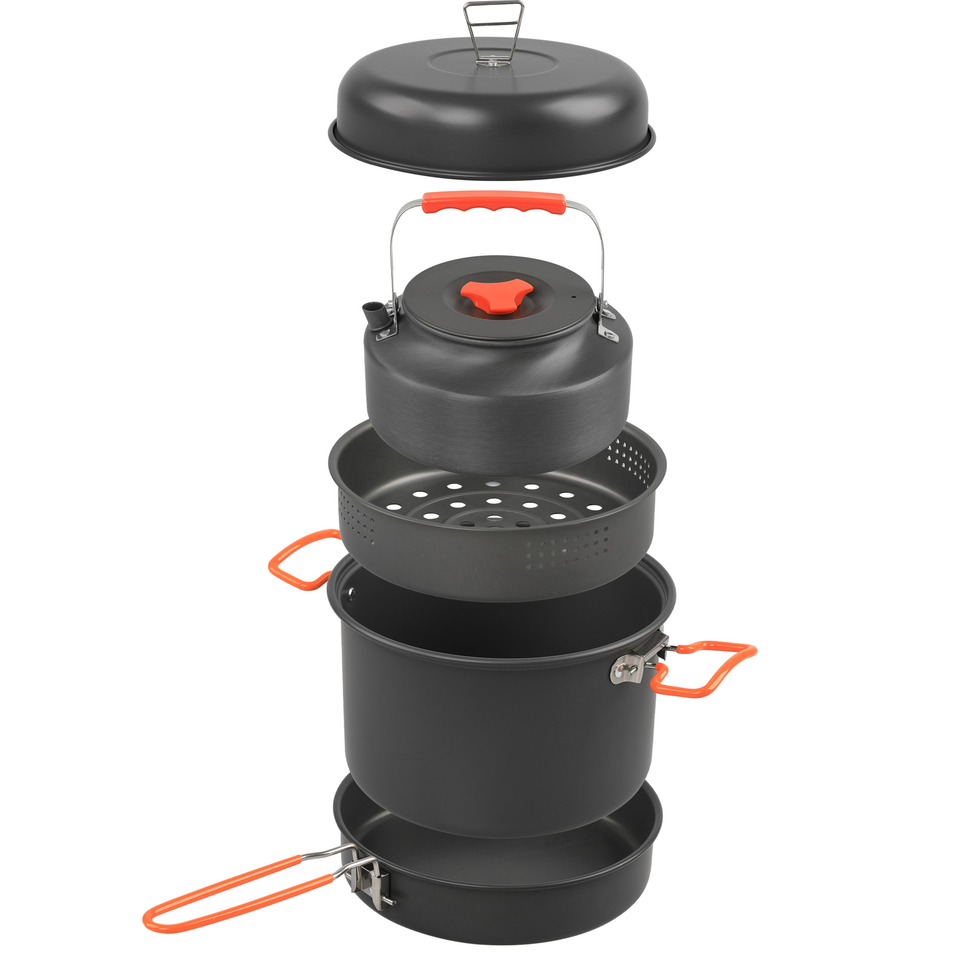 Outdoor Camping Kettle - 屋外調理器具セット、キャンプ調理鍋、ケトル、蒸し器、フライパン