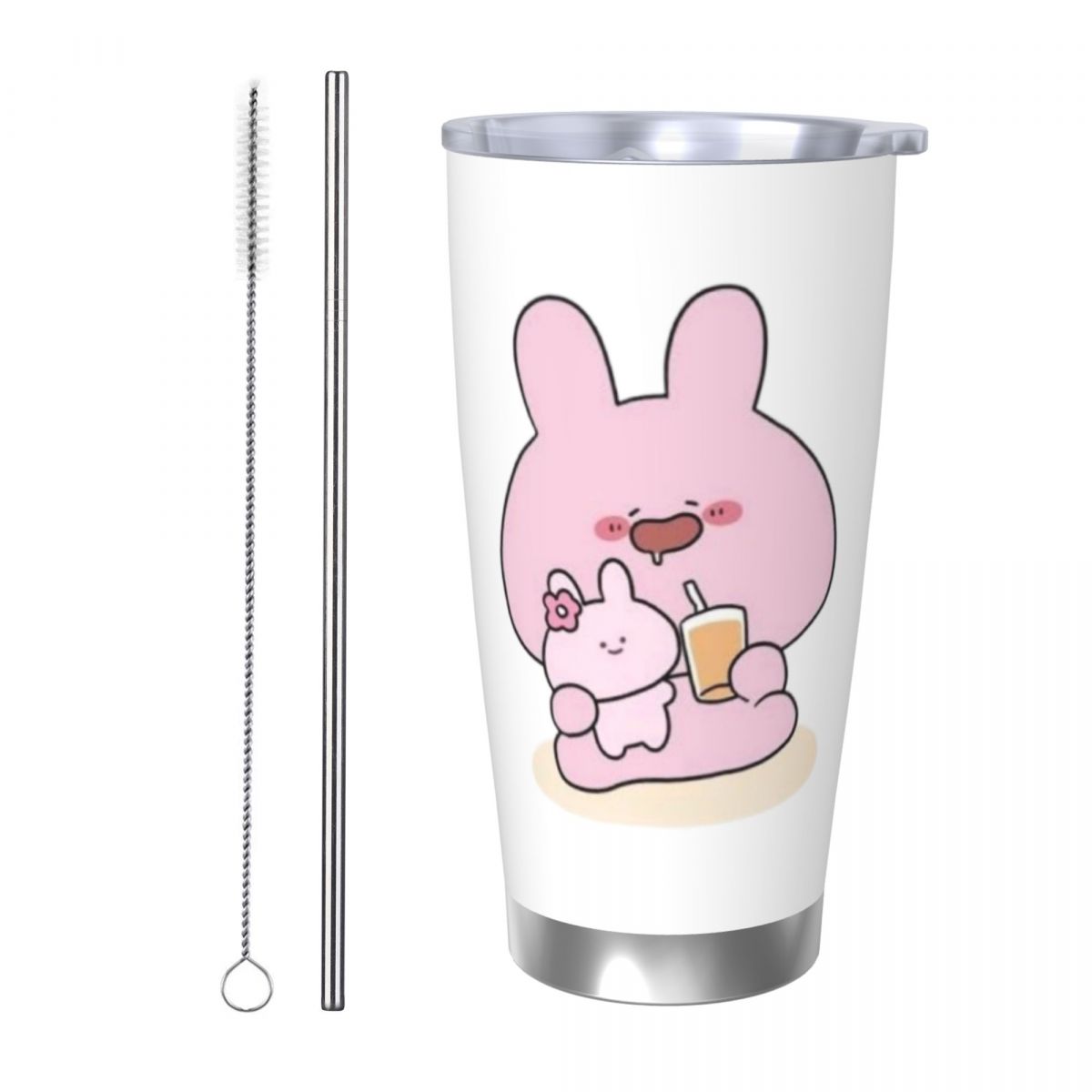 Vacuum Insulated Flask - Asamimichaan キュートアサミミ 20オンス ステンレス製 保温保冷コーヒーカーカップ コールドホットマグ