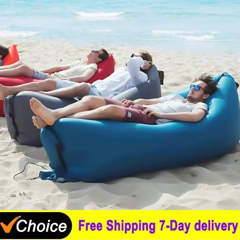 Outdoor Camping Hammock Chair - 屋外用ポータブルインフレータブルソファ、屋外用シート、インフレータブルエアーラウンジャー、ブローアップチェアバッグ、バナナ型キャンプベッド、ビーンバッグ