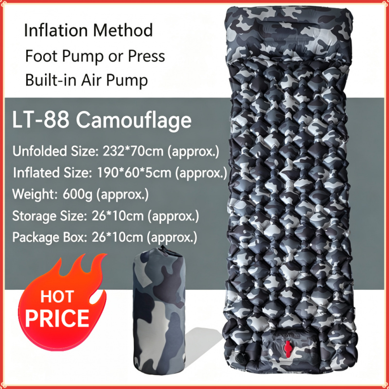 Outdoor Inflatable Camping Tent With Air Pump - 屋外キャンプ用インフレータブルマットレス寝袋枕付き超軽量エアマット内蔵インフレータポンプハイキング用