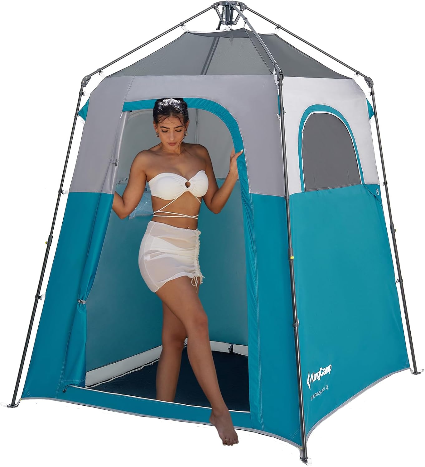 Outdoor Und Camping - ポータブルプライバシーシャワーテント、頑丈で広々とした床付きシェルター、屋外トイレ、ビーチ、キャンプ、ハイキングに最適、屋外で設置可能