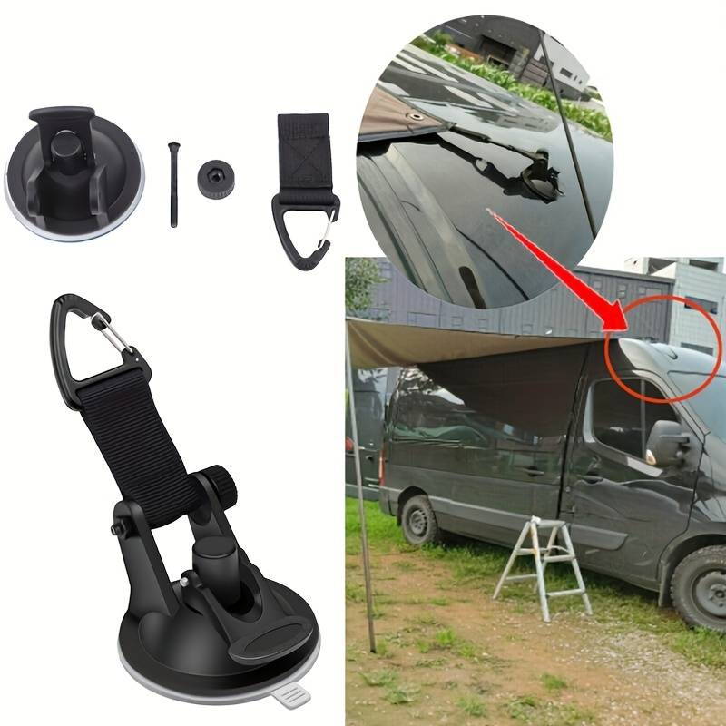 Outdoor Camping Accessories - 4個入り モーターホーム 車用吸盤アンカー 固定フック タイダウン ユニバーサル