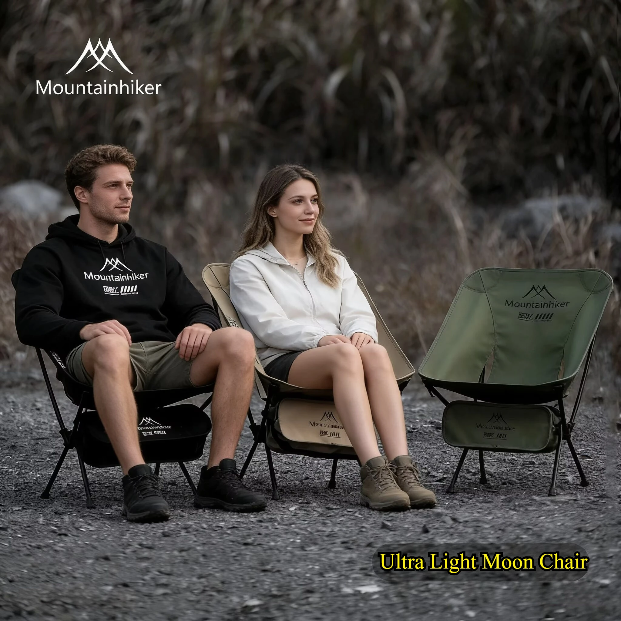 Outdoor Camping Hammock Chair - MOUNTAINHIKER アップグレード超軽量ムーンチェア キャンプ ハイキング 釣り用 ポータブル折りたたみアルミニウム合金アウトドアベンチ