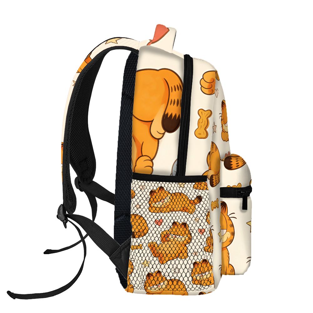 Outdoor Camping Backpack - 面白い怠惰なガーフィールドバックパックスターハートプリントかわいい漫画スクールバッグピクニックキャンプ旅行用
