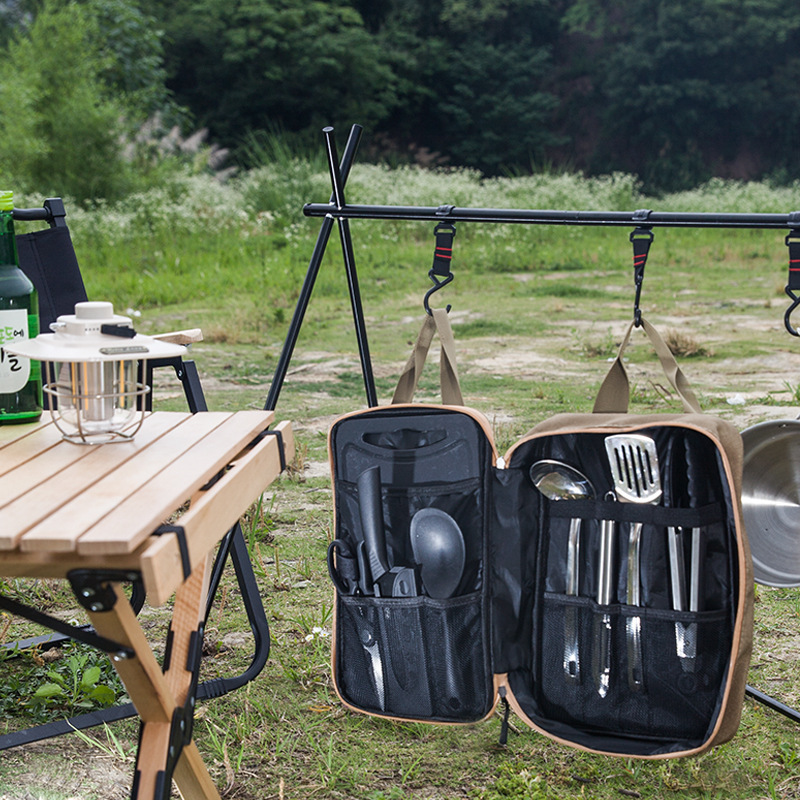 8 個キャンプキッチン調理器具セットポータブルバッグアウトド - Outdoor Camping World のレビューと価格