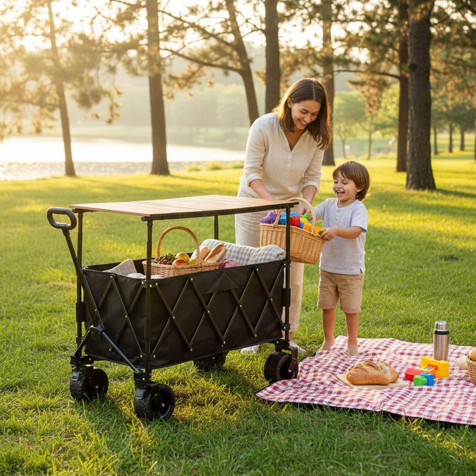 折りたたみ式キャンプワゴン ポータブル折りたたみ式アウトドア - Jinli Outdoor Camping のレビューと価格