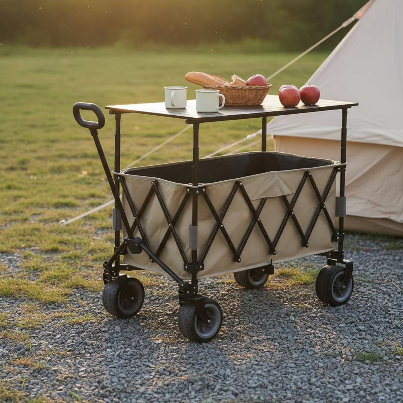 折りたたみ式キャンプワゴン ポータブル折りたたみ式アウトドア - Jinli Outdoor Camping のレビューと価格
