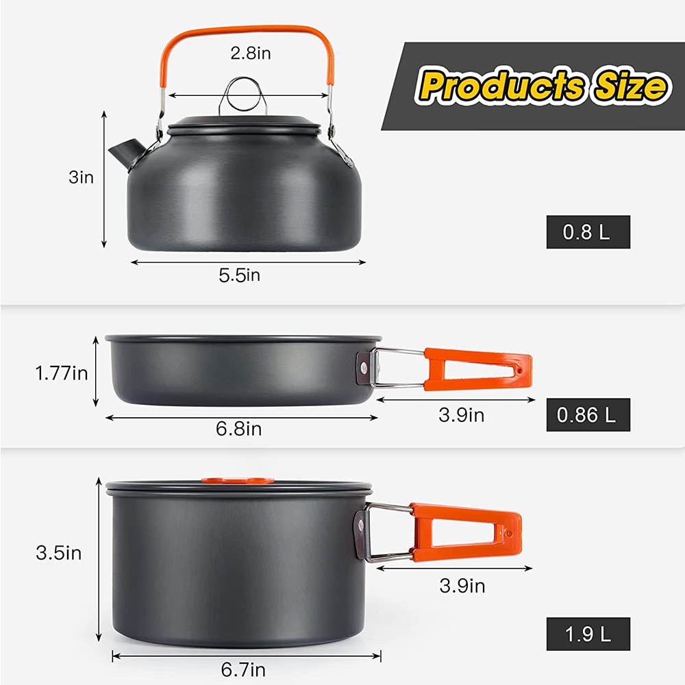 アウトドアキャンプクッカー ポータブルキャンプ用品 アルミ製 - Outdoor Camping Kettle のレビューと価格