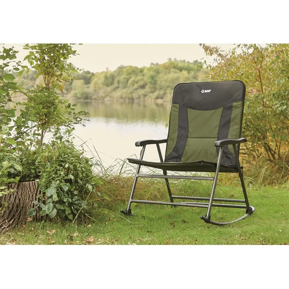 特大サイズ600ポンド耐荷重ポータブルロッキングキャンプチェ - Outdoor Camping Rocking Chair のレビューと価格