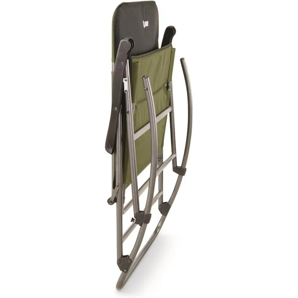 特大サイズ600ポンド耐荷重ポータブルロッキングキャンプチェ - Outdoor Camping Rocking Chair のレビューと価格