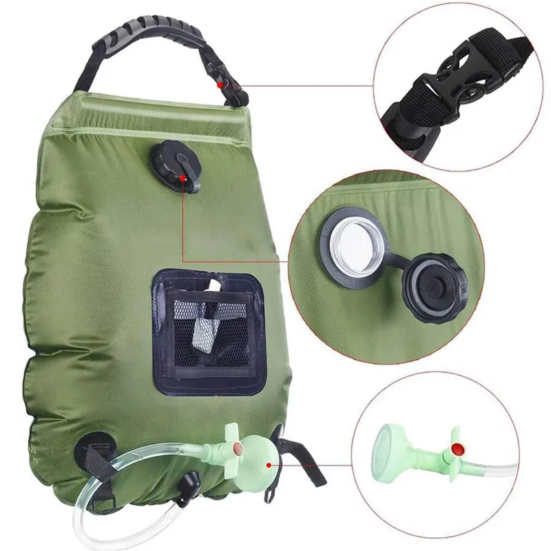 ソーラーシャワーバッグ 20L アウトドア ソーラー加熱 プ - Outdoor Camping Hot Water Shower のレビューと価格