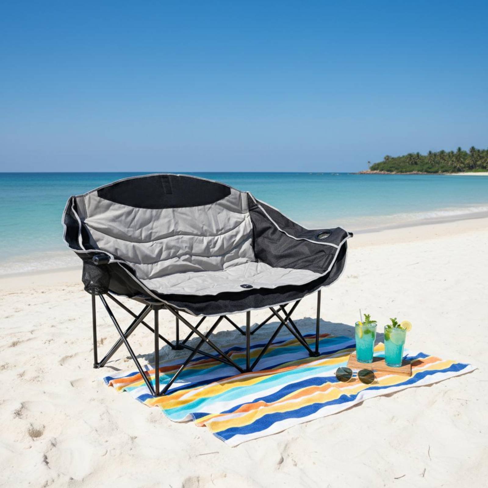 ダブルキャンプチェア 折りたたみ式キャンプ用ラブシート 2人 - Outdoor Camping Meals のレビューと価格