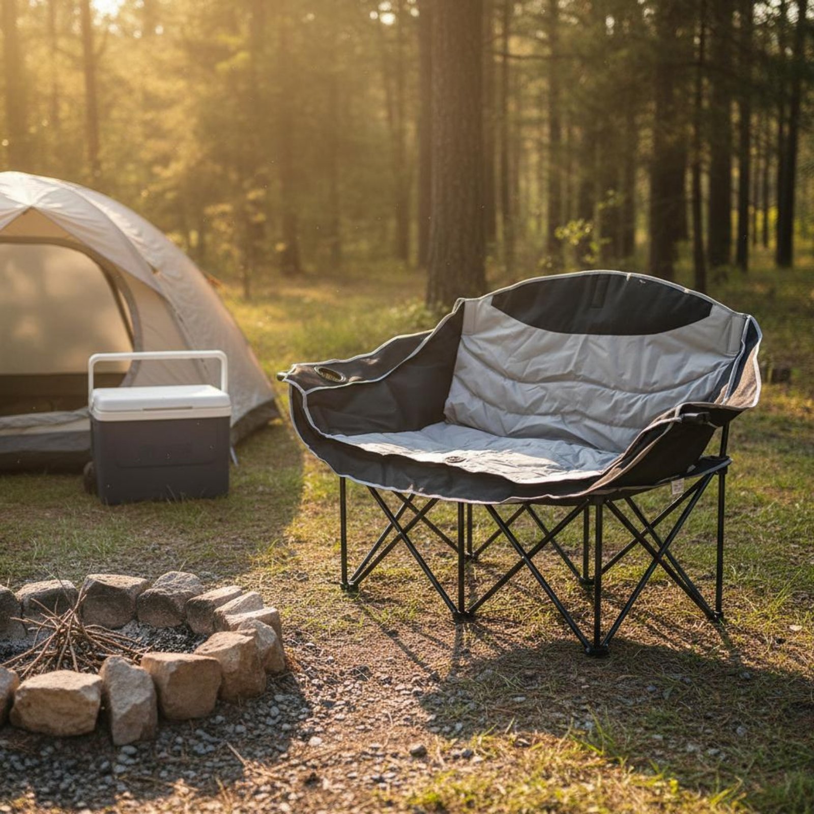 ダブルキャンプチェア 折りたたみ式キャンプ用ラブシート 2人 - Outdoor Camping Meals のレビューと価格