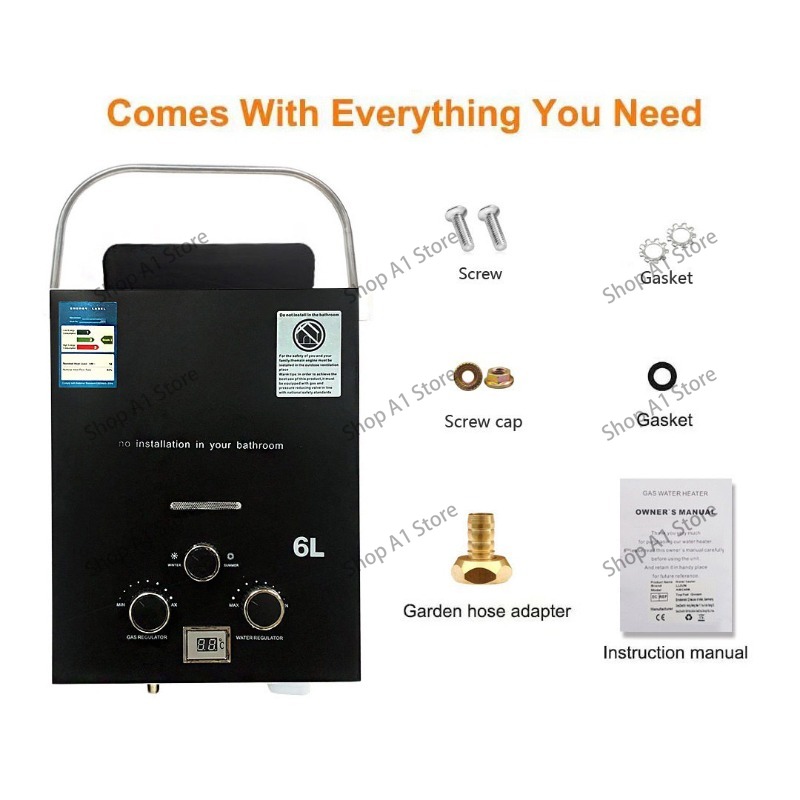 給湯器 6L 屋外キャンプ用インスタント加熱バス シャワーヘ - Outdoor Camping Hot Water Shower のレビューと価格