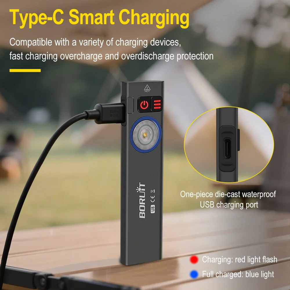 BORUiT U8 650LM EDC LED懐中電灯 タイ - Outdoor Camping Adventure のレビューと価格