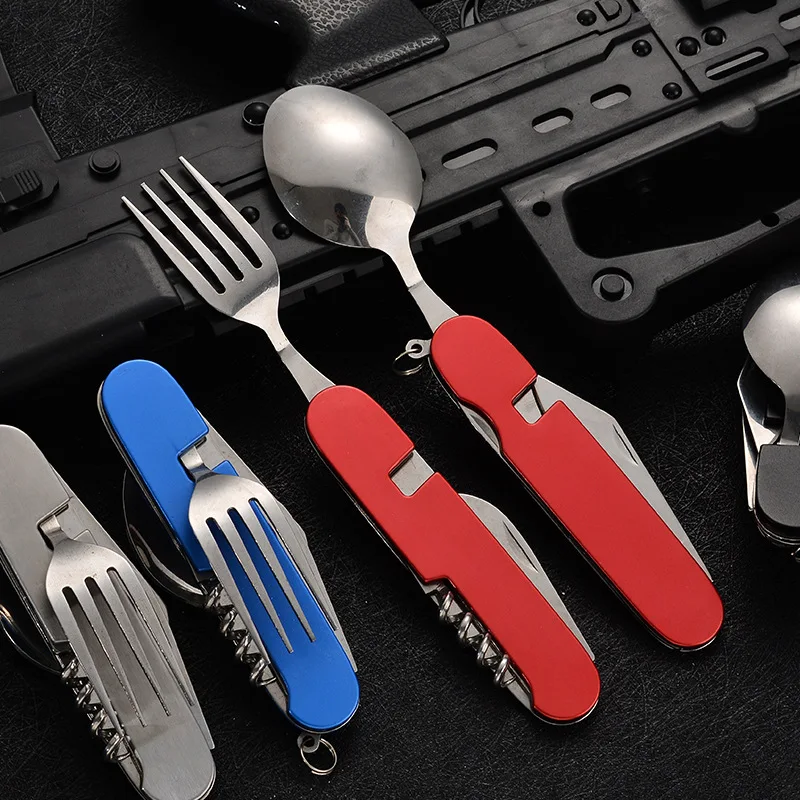 4 in 1 折りたたみ食器取り外し可能なキャンプ用品ステン - Outdoor Camping World のレビューと価格