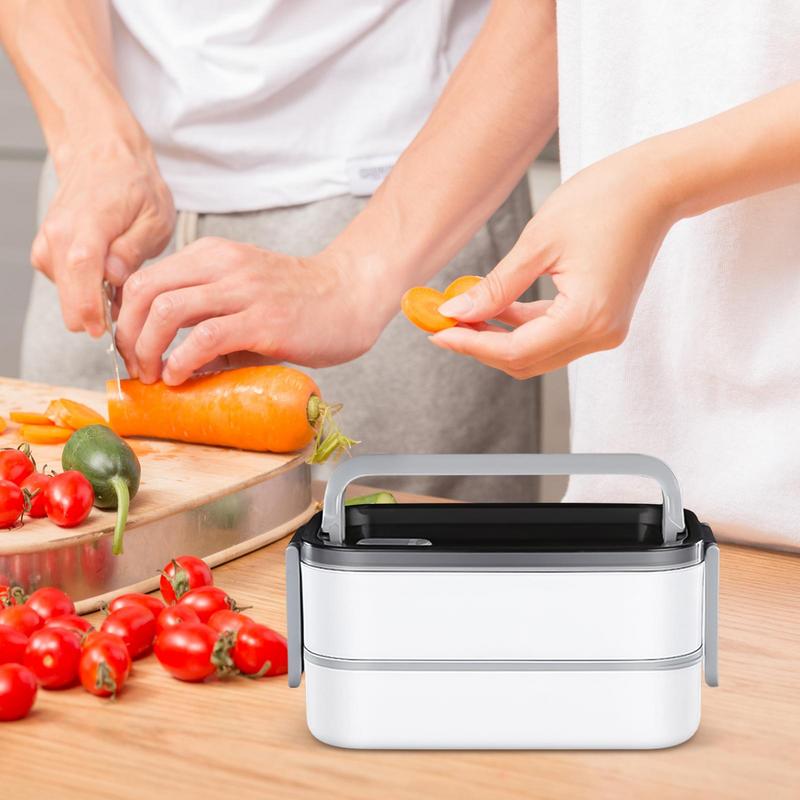 保温弁当箱 2層食事弁当箱 ハンドル付き 漏れ防止 サラダボ - Outdoor Camping Meals のレビューと価格