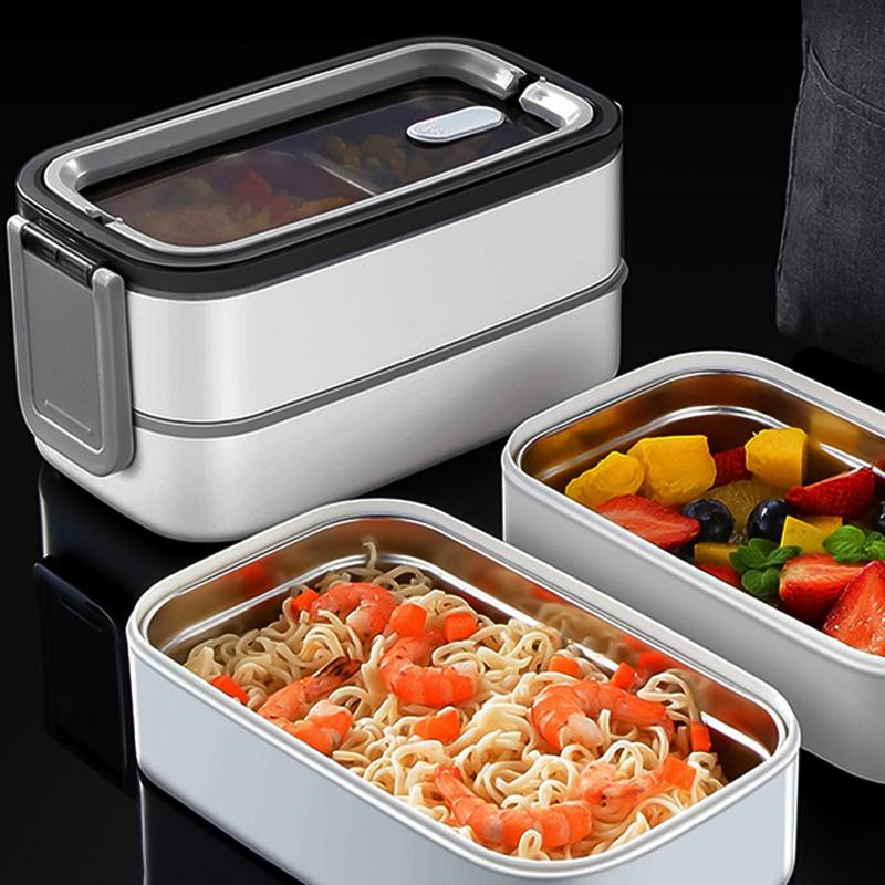 保温弁当箱 2層食事弁当箱 ハンドル付き 漏れ防止 サラダボ - Outdoor Camping Meals のレビューと価格