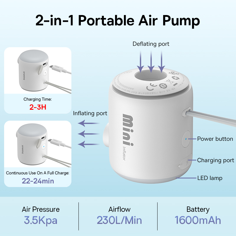 Baseus ミニエアポンプ ポータブル電動インフレータ ワ - Outdoor Inflatable Camping Tent With Air Pump のレビューと価格
