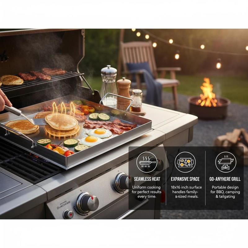 ユニバーサルフラットトップグリドル 18x16インチ キャン - Outdoor Camping World のレビューと価格
