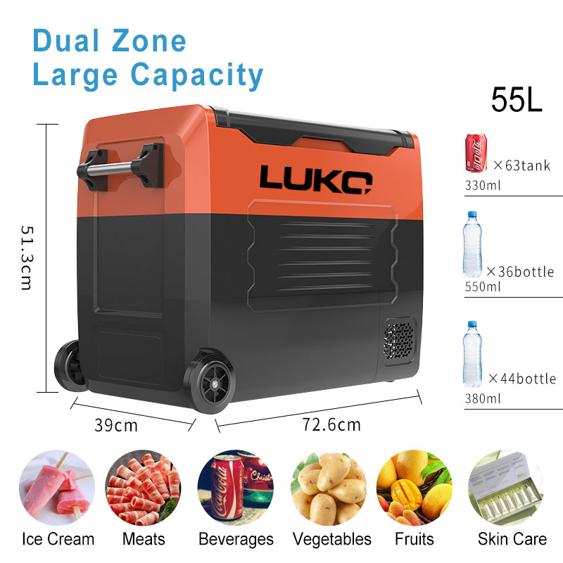 車載冷蔵庫 冷凍庫 50L デュアルゾーン コンプレッサー式 - Outdoor Camping Zone のレビューと価格