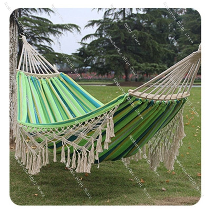 キャンバスダブルハンモック タッセル付き 屋外キャンプスイン - Outdoor Camping Hammock Chair のレビューと価格