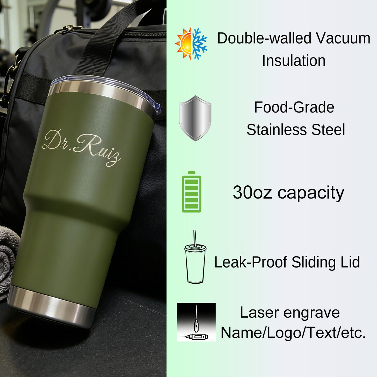 カスタムメイドの30オンス真空断熱ステンレス鋼製大容量タンブ - Vacuum Insulated Flask のレビューと価格