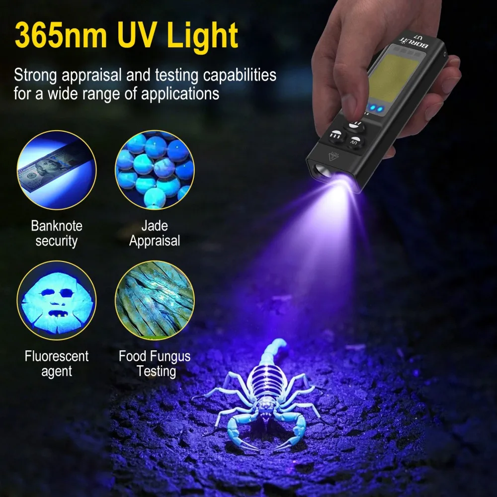 BORUiT U7 UV LED EDC懐中電灯 1100L - Outdoor Camping Adventure のレビューと価格