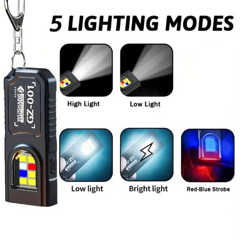強力なミニCOB LEDキーホルダー懐中電灯、USB C充電 - Outdoor Camping Adventure のレビューと価格