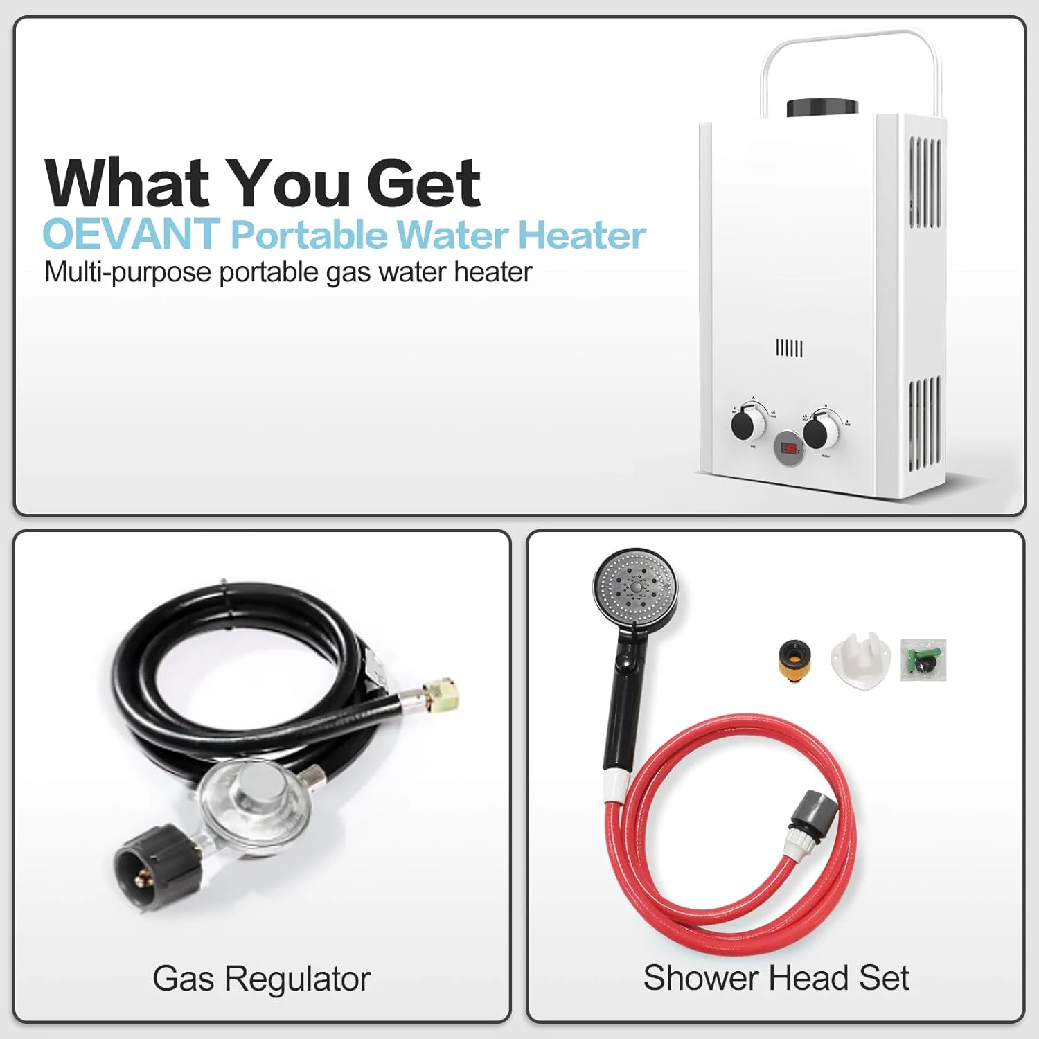 ハンドルと過熱保護機能付きプロパンタンクレス給湯器、RVキャ - Outdoor Camping Hot Water Shower のレビューと価格