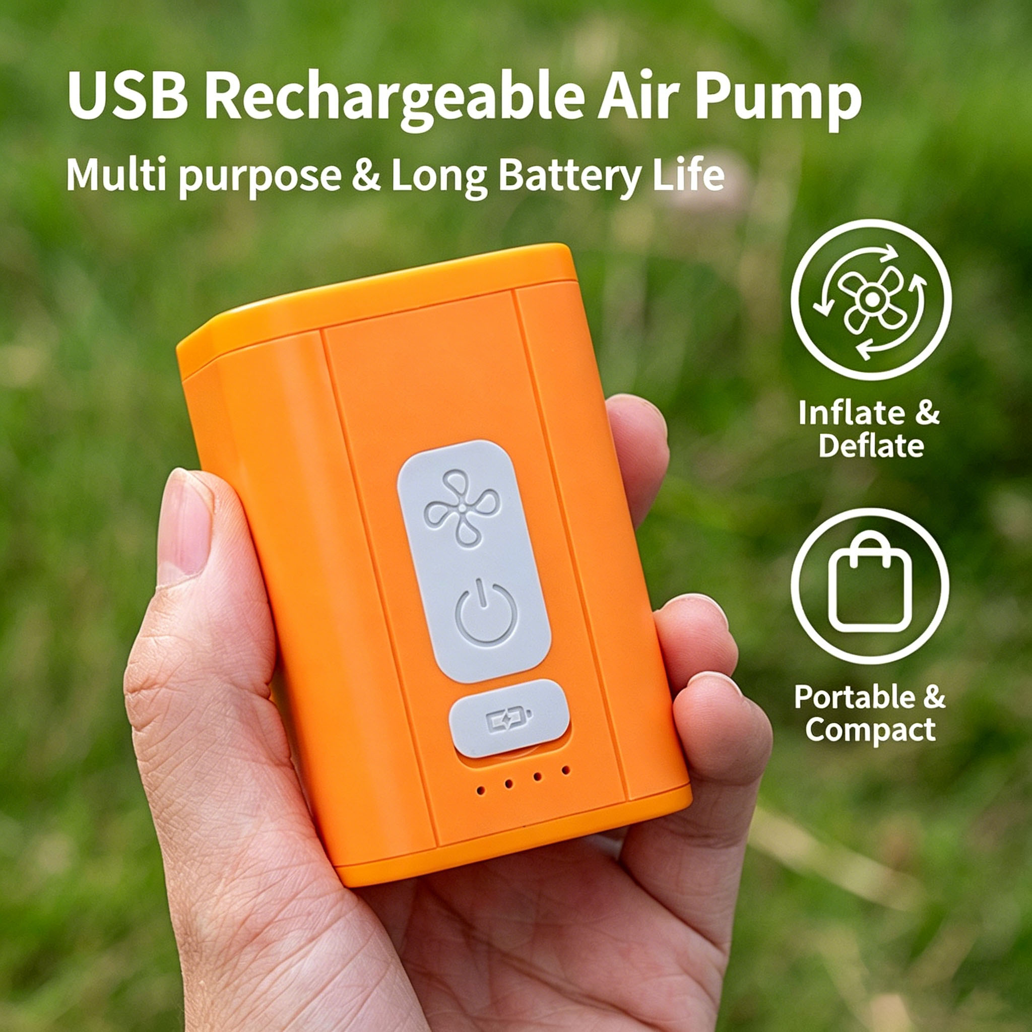充電式2-in-1エアポンプUSBポータブル電動インフレータ - Outdoor Inflatable Camping Tent With Air Pump のレビューと価格