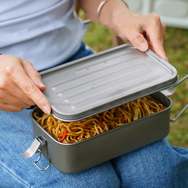 アウトドア純チタン角型弁当箱 キャンプ用密閉弁当箱 漏れない - Outdoor Camping Meals のレビューと価格