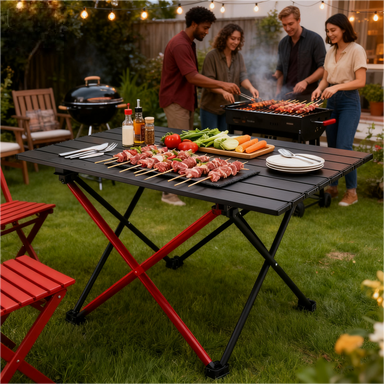 新発売 超ワイドトップ 大型表面 ポータブル折りたたみテーブ - Outdoor Camping Meals のレビューと価格