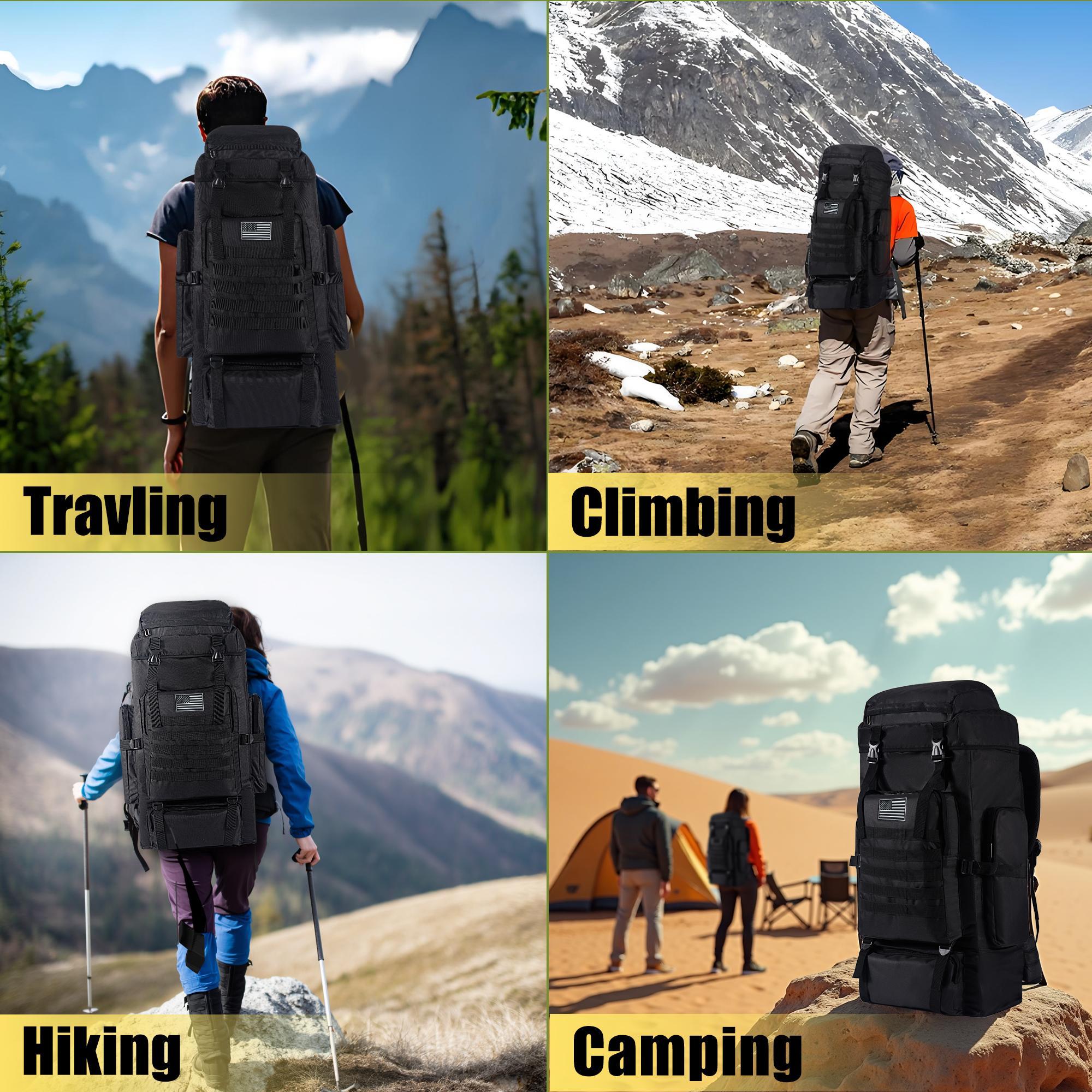 70L プロフェッショナルハイキングバックパック 大容量 人 - Outdoor Camping Backpack のレビューと価格