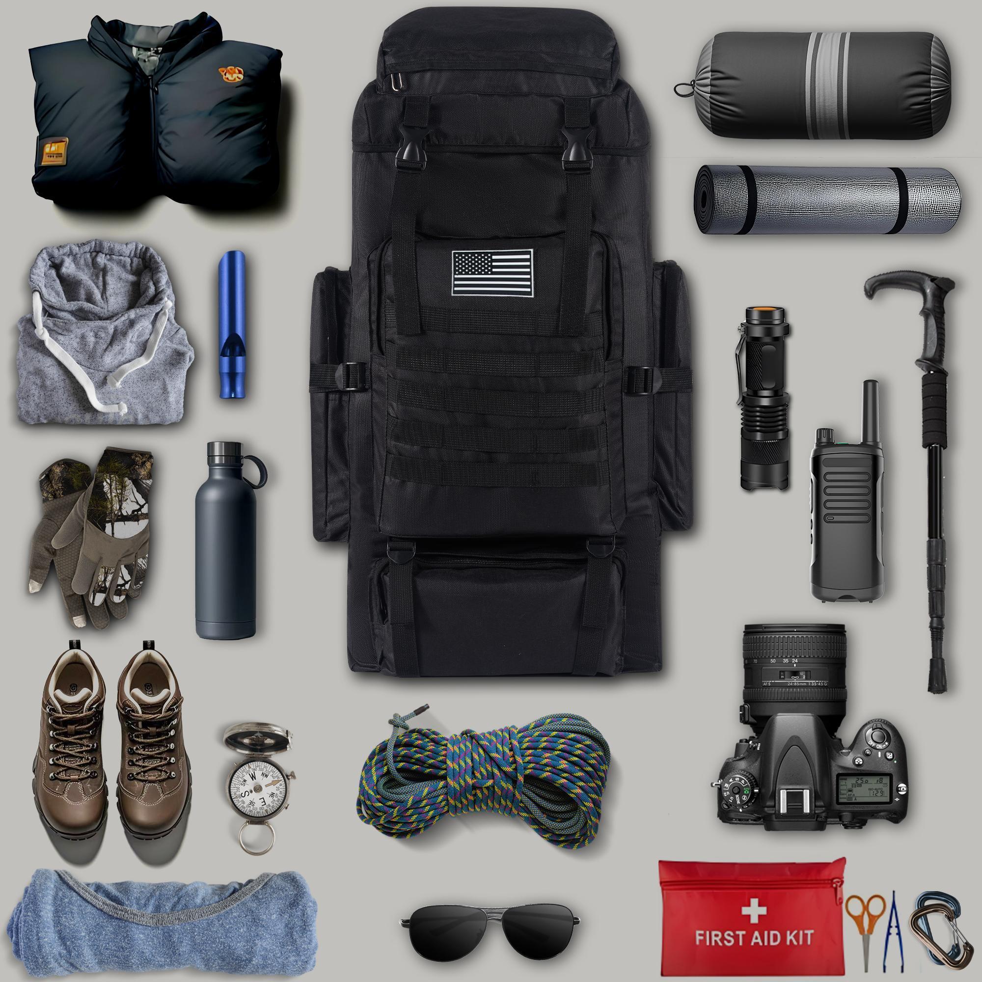 70L プロフェッショナルハイキングバックパック 大容量 人 - Outdoor Camping Backpack のレビューと価格