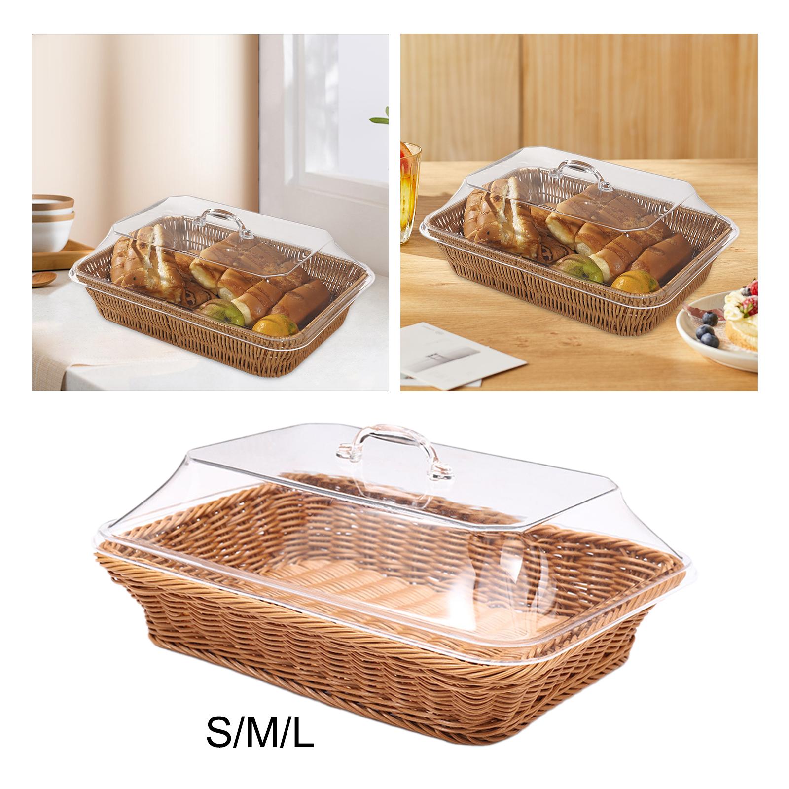 編まれたパンバスケット 蓋付き 食事バスケット 朝食バスケッ - Outdoor Camping Meals のレビューと価格