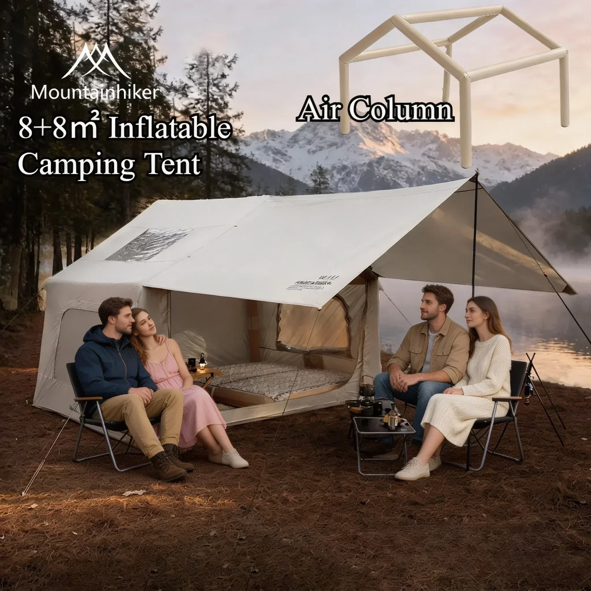 8+8 ㎡   マウンテンハイカー インフレータブルキャンプ - Outdoor Inflatable Camping Tent With Air Pump のレビューと価格
